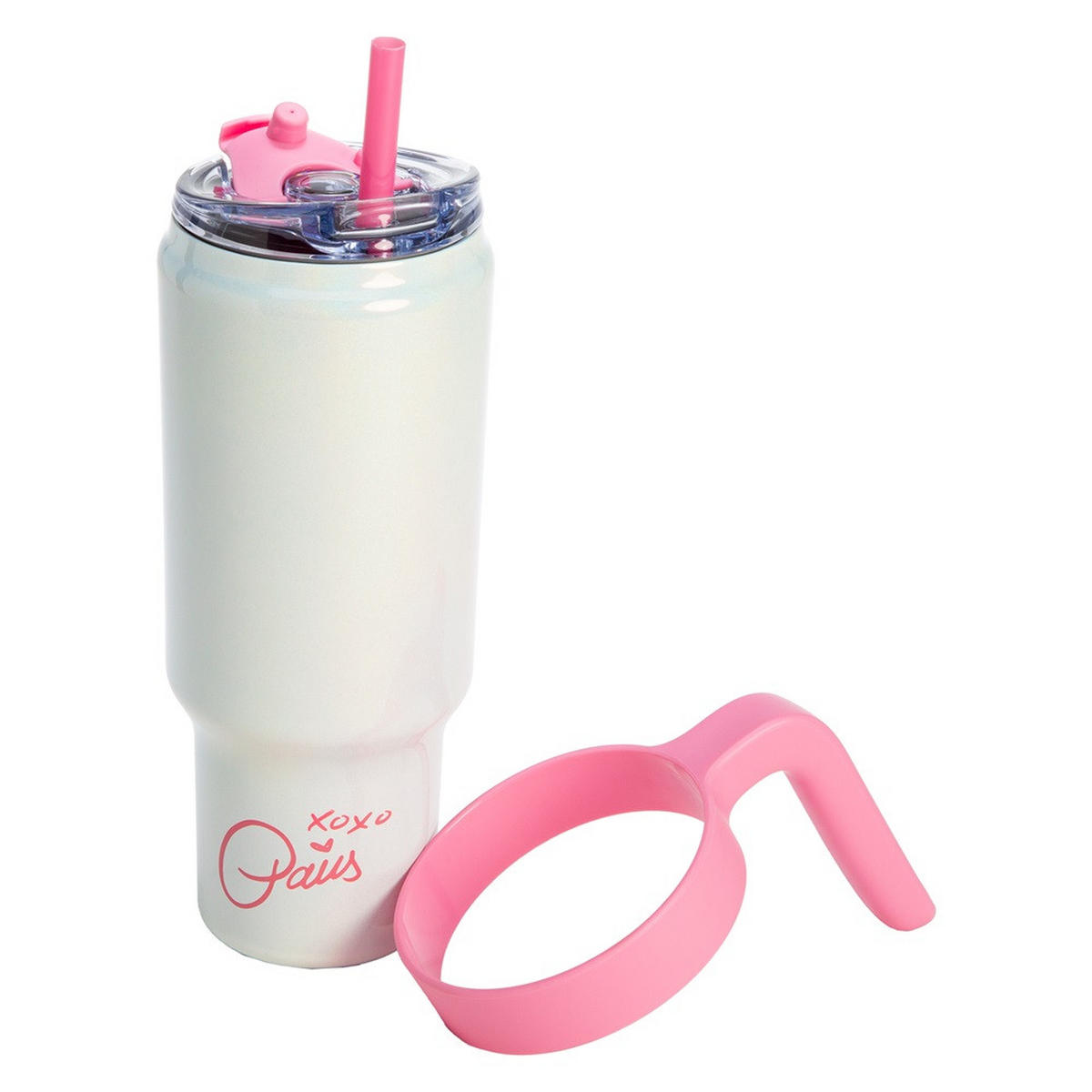 THERMOBECHER Paris Hilton 1 L  - Pink/Weiß, Basics, Kunststoff/Metall (1180ml) - Paris Hilton