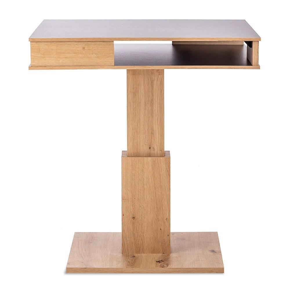 COUCHTISCH quadratisch Schwarz, Wildeiche  - Wildeiche/Schwarz, Basics, Holzwerkstoff (65/52-77/65cm) - P & B