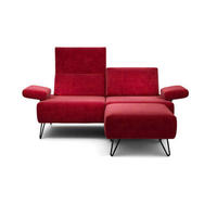 2-SITZER-SOFA in Samt Rot  - Rot/Schwarz, Design, Textil/Metall (164-194/85/86-94cm) - SENSOO