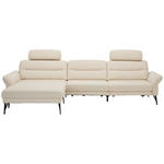 ECKSOFA  in Flachgewebe Creme  195/328 cm  - Anthrazit/Creme, Design, Textil/Metall (195/328cm) - Johann Jakob