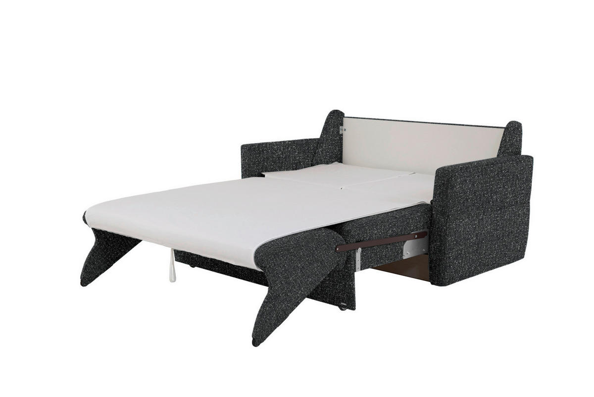 SCHLAFSOFA  in Mikrovelours Anthrazit  - Anthrazit/Schwarz, KONVENTIONELL, Kunststoff/Textil (176/88/91cm) - Sedda
