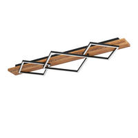 LED-DECKENLEUCHTE Boyal 101/40,5/9,5 cm   - Eichefarben/Schwarz, Natur, Holz/Kunststoff (101/40,5/9,5cm) - Eglo
