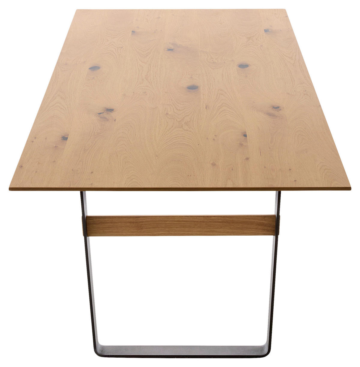 ESSTISCH 200/100/76 cm Echtholz  Holz, Metall in verschiedenen Größen erhältlich, in verschiedenen Holzarten erhältlich, Variantenauswahl rechteckig Schwarz, Wildeiche  - Wildeiche/Schwarz, Design, Holz/Metall (200/100/76cm) - Koinor