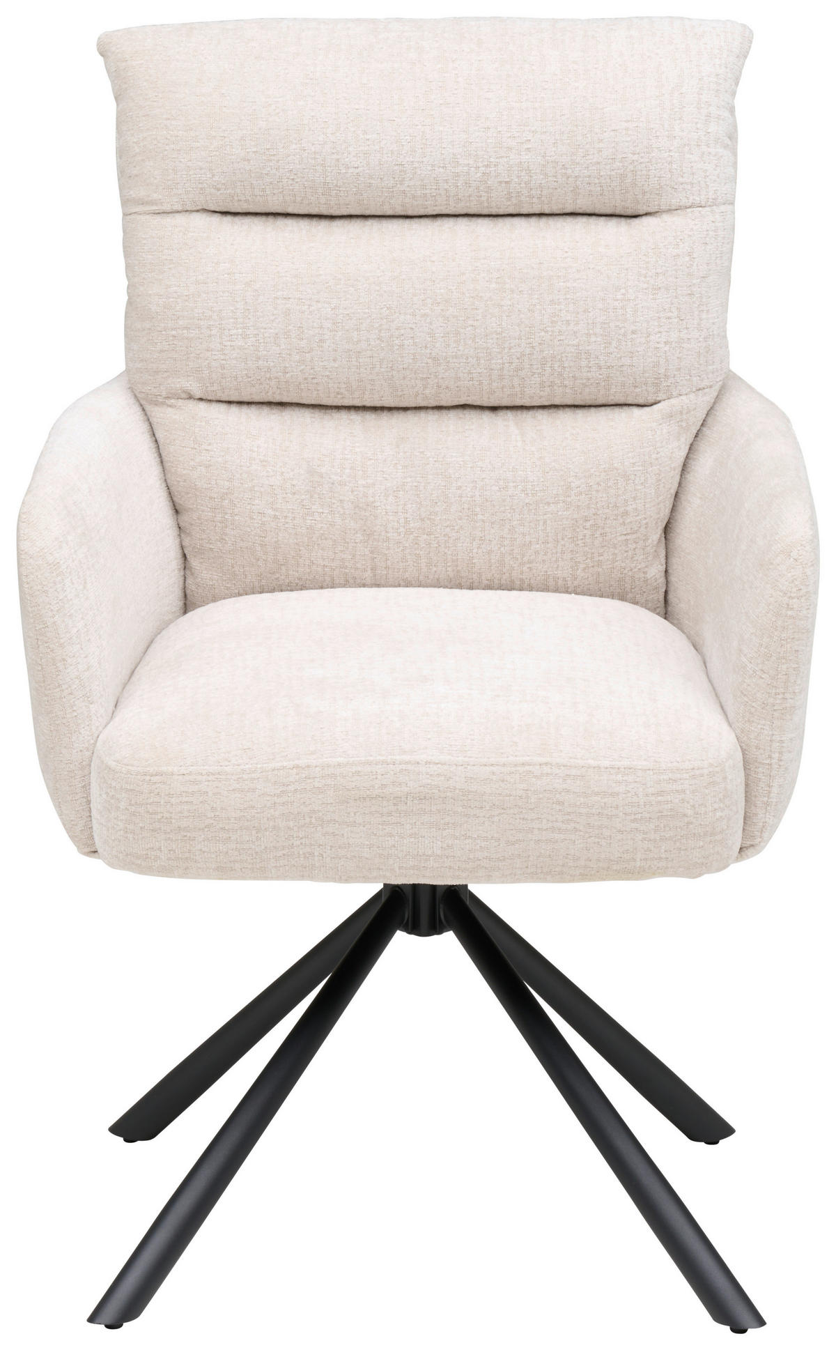 ARMLEHNSTUHL  Sitzfläche 180° drehbar Webstoff  - Beige/Schwarz, MODERN, Textil/Metall (57/95/65cm) - MID.YOU