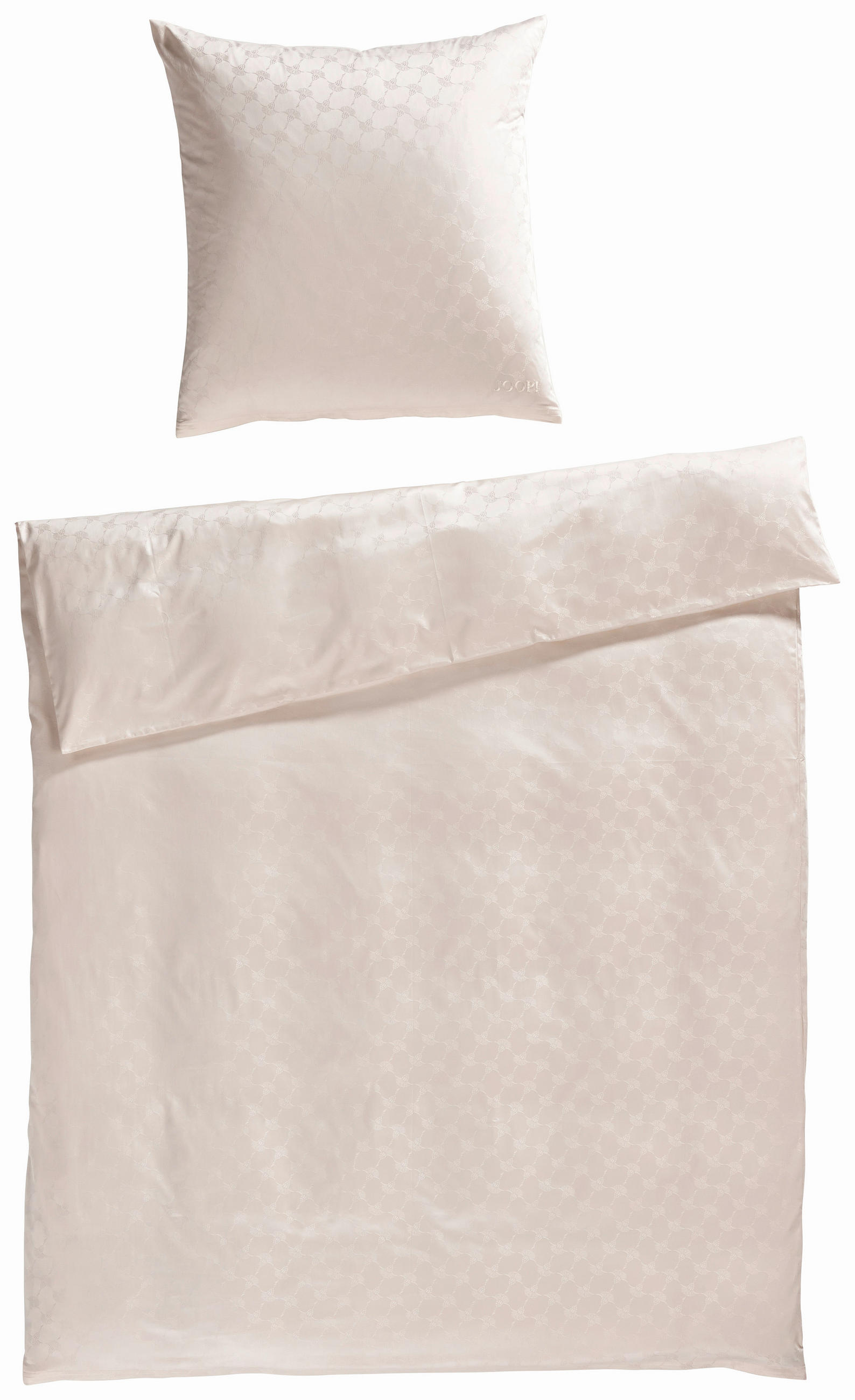 BETTWÄSCHE Cornflower Jacquard, Makosatin 155/220 cm  - Champagner/Naturfarben, Basics, Textil (155/220cm) - Joop!