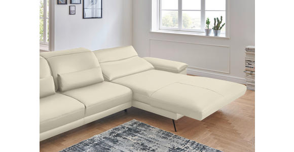 ECKSOFA in Echtleder Naturfarben  - Schwarz/Naturfarben, Design, Leder/Metall (328/193cm) - Dieter Knoll