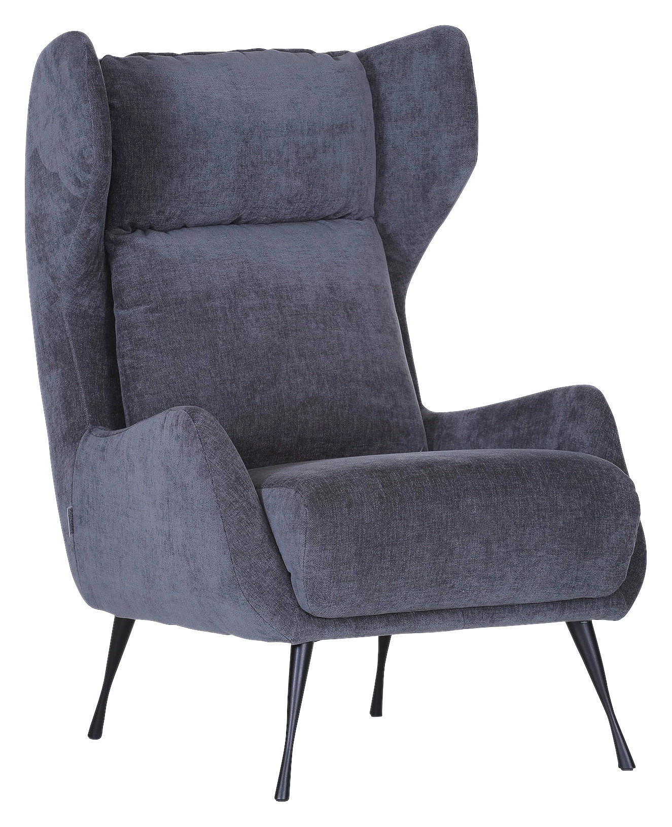 ÖRONLAPPSFÅTÖLJ i flatväv mörkgrå  - mörkgrå/svart, Design, metall/textil (75/111/83cm) - Carryhome