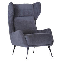 ÖRONLAPPSFÅTÖLJ i flatväv mörkgrå  - mörkgrå/svart, Design, metall/textil (75/111/83cm) - Carryhome