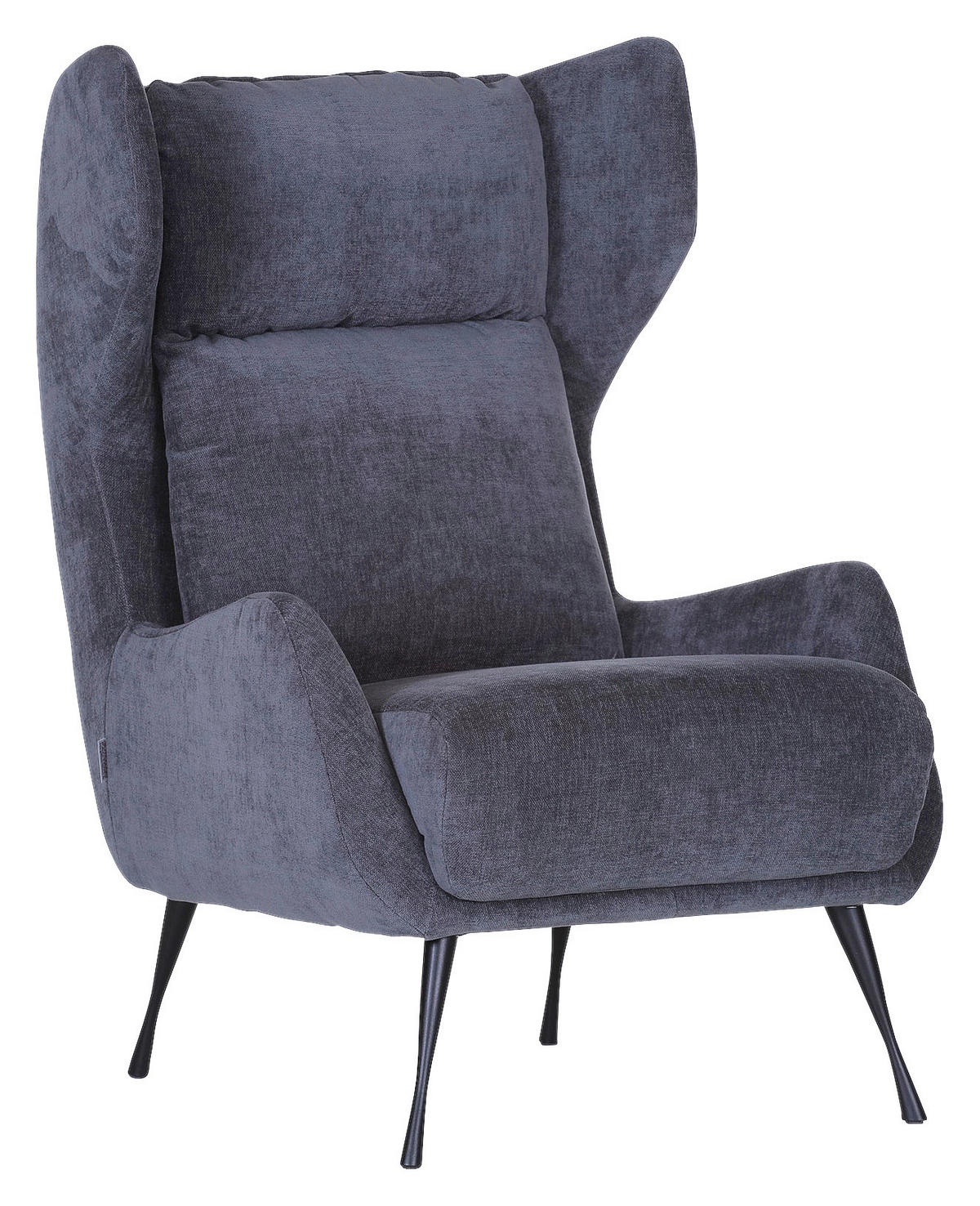 ÖRONLAPPSFÅTÖLJ i flatväv mörkgrå  - mörkgrå/svart, Design, metall/textil (75/111/83cm) - Carryhome