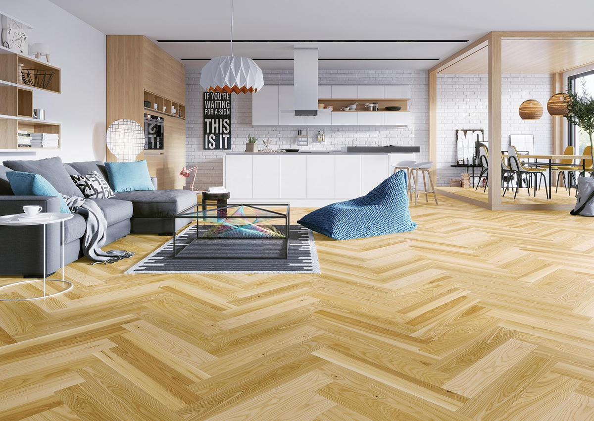 FISCHGRÄT Esche Auric  per  m² - Eschefarben, Design, Holz (72,5/13/1,4cm) - Ambiente