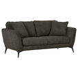 2-SITZER-SOFA in Chenille Dunkelgrau  - Dunkelgrau/Schwarz, KONVENTIONELL, Textil/Metall (190/70/98cm) - Carryhome