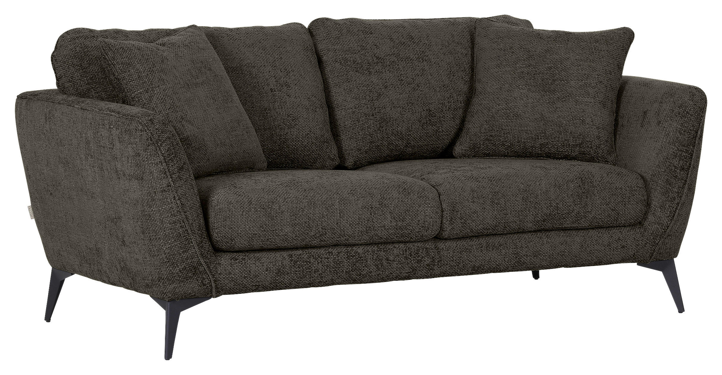 2-SITZER-SOFA Chenille Dunkelgrau  - Dunkelgrau/Schwarz, KONVENTIONELL, Textil/Metall (190/70/98cm) - Carryhome
