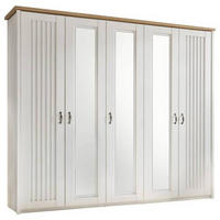 DREHTÜRENSCHRANK 265/224/60 cm 5-türig Weiß, Eichefarben  - Eichefarben/Schwarz, LIFESTYLE, Holzwerkstoff/Metall (265/224/60cm) - Landscape