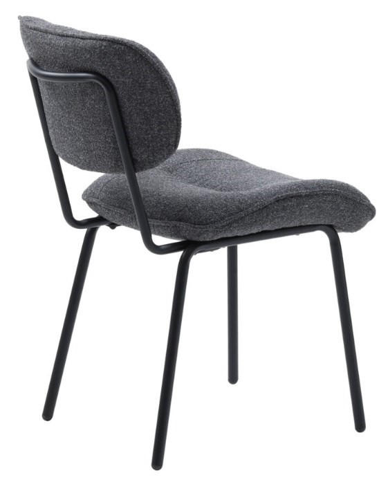 STOL bouclé  - svart/grå, Design, metall/textil (50/98/50cm) - Niels Andersson