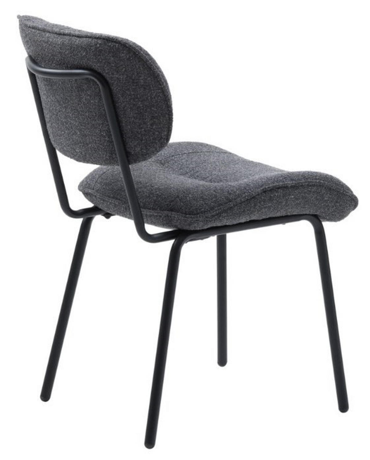 STOL bouclé  - svart/grå, Design, metall/textil (50/98/50cm) - Niels Andersson