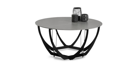 COUCHTISCH 80/80/40 cm rund Grau, Schwarz  - Schwarz/Grau, Basics, Stein/Metall (80/80/40cm) - Xora