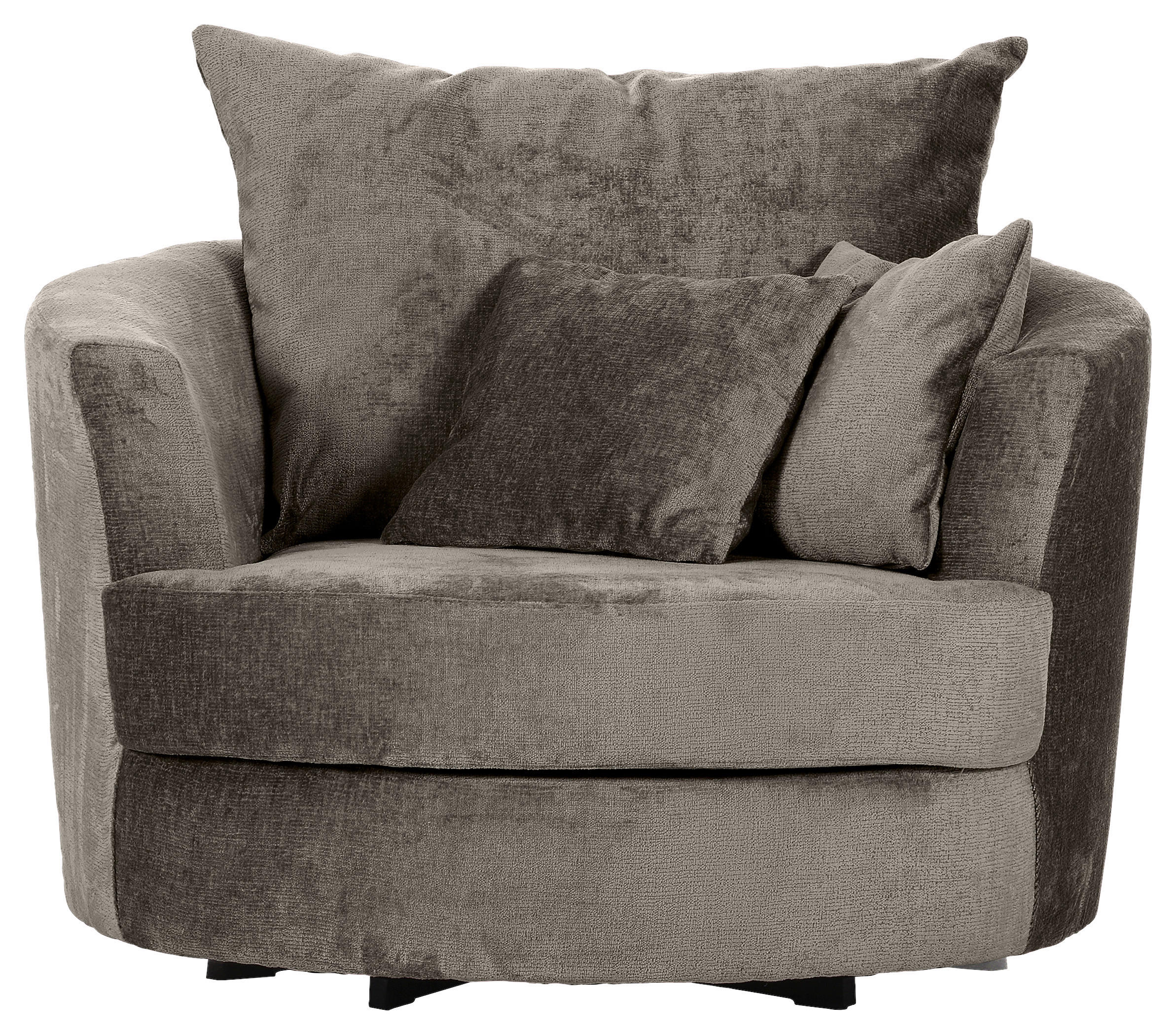 SESSEL Chenille Dunkelgrau    - Dunkelgrau/Schwarz, KONVENTIONELL, Textil/Metall (115/72/115cm) - Carryhome