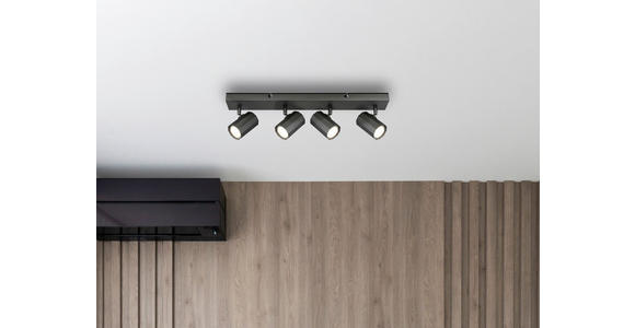 DECKENLEUCHTE 53/6/14,5 cm  - Grau, Design, Metall (53/6/14,5cm) - Novel