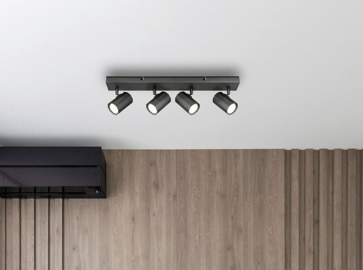 DECKENLEUCHTE    53/6/14,5 cm  - Grau, Design, Metall (53/6/14,5cm) - Novel