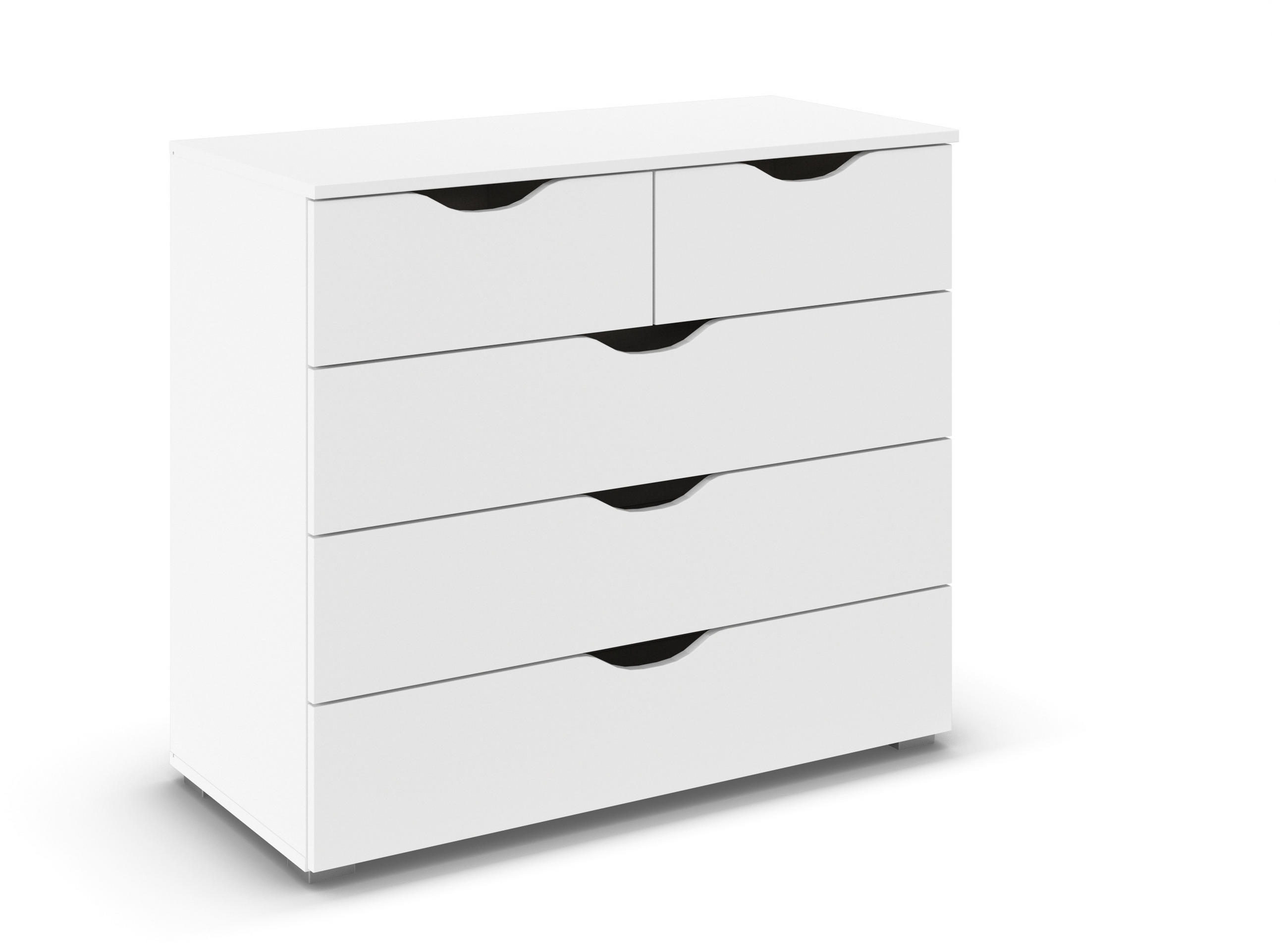 KOMMODE 93/81/42 cm  in Weiss  - Weiss/Silberfarben, Modern, Holzwerkstoff (93/81/42cm) - Boxxx