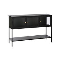SIDEBOARD svart  131/88/40 cm  - svart/guldfärgad, Trend, metall/glas (131/88/40cm) - Xora