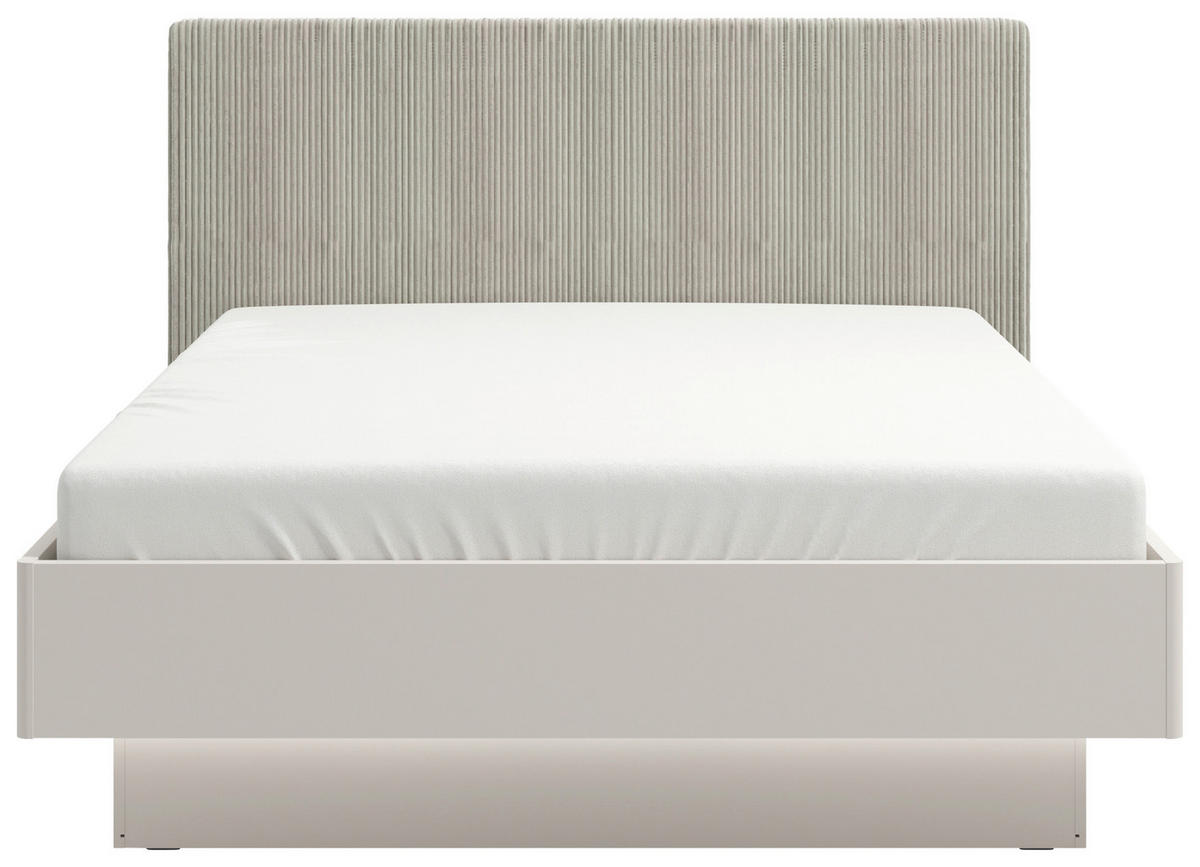 POSTEL, 180/200 cm, světle šedá, kašmírová - kašmírová/světle šedá, Konvenční, kompozitní dřevo/textil (180/200cm) - Xora