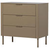 KOMMODE Gunnar, 94/93/52 cm, 3 Schublade(n)  - Schlammfarben/Schwarz, Design, Holz/Metall (94/93/52cm) - Livetastic