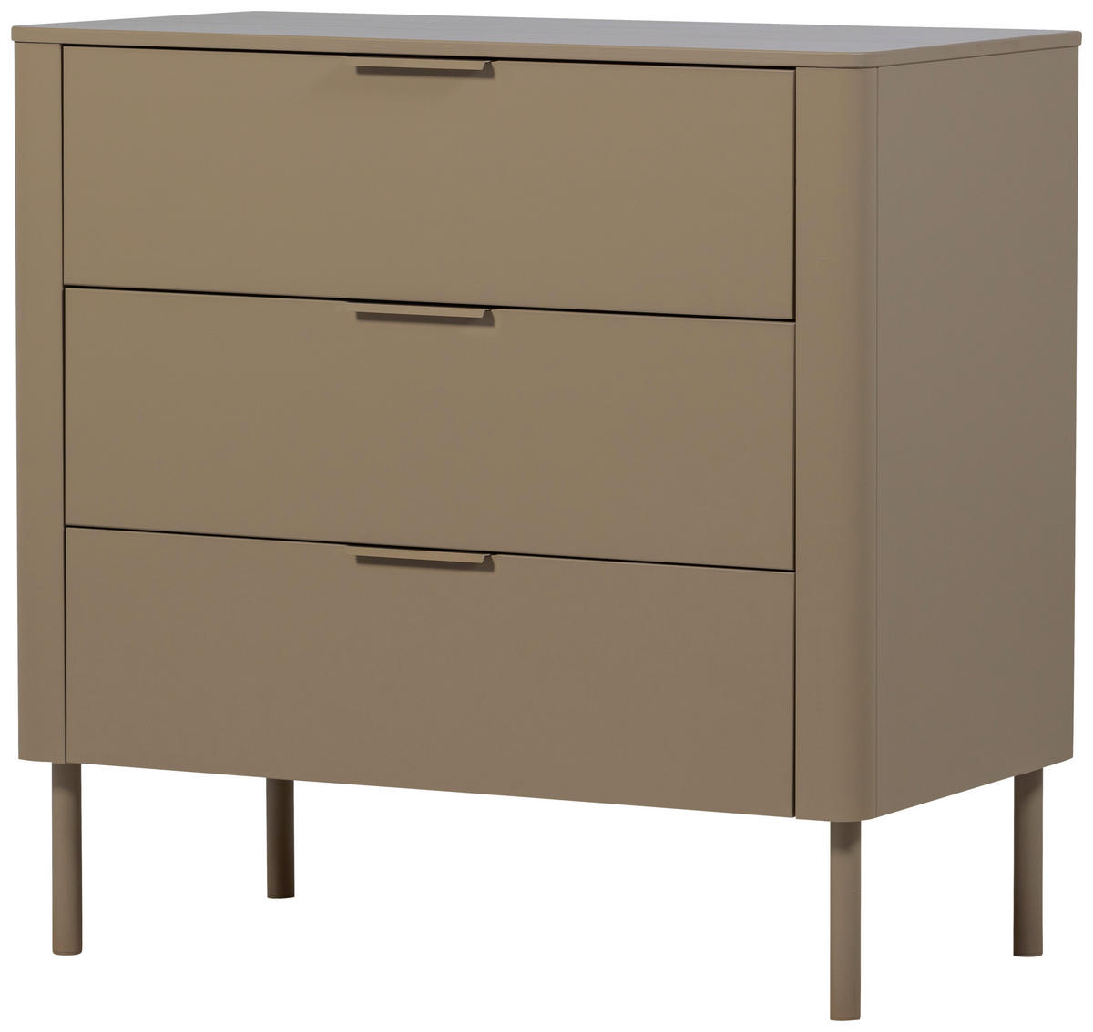 KOMMODE Gunnar, 94/93/52 cm, 3 Schublade(n)  - Schlammfarben/Schwarz, Design, Holz/Metall (94/93/52cm) - Livetastic