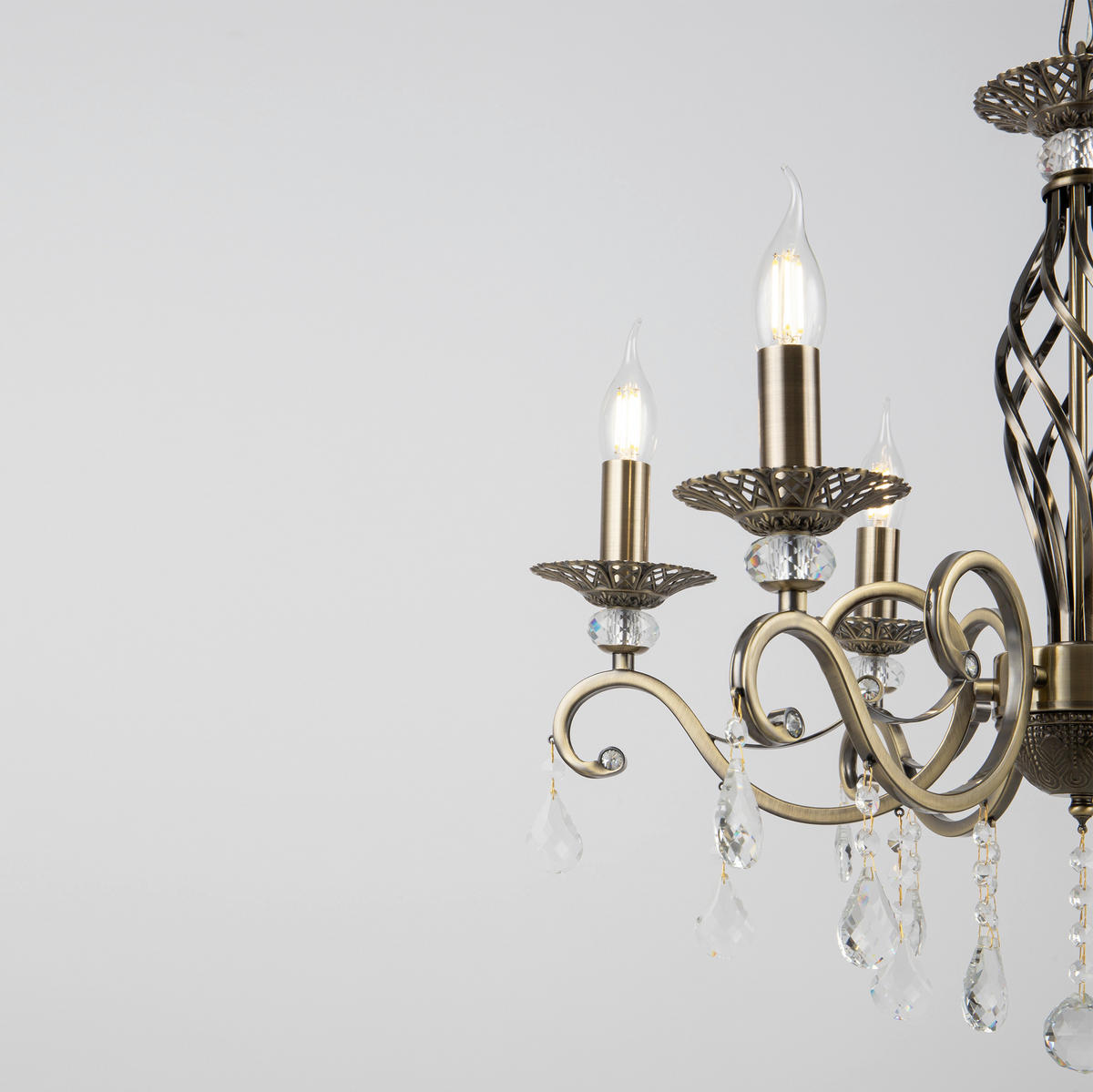 LUSTR, 63/56/63 cm - barvy mosazi, Trend, kov/sklo (63/56/63cm)