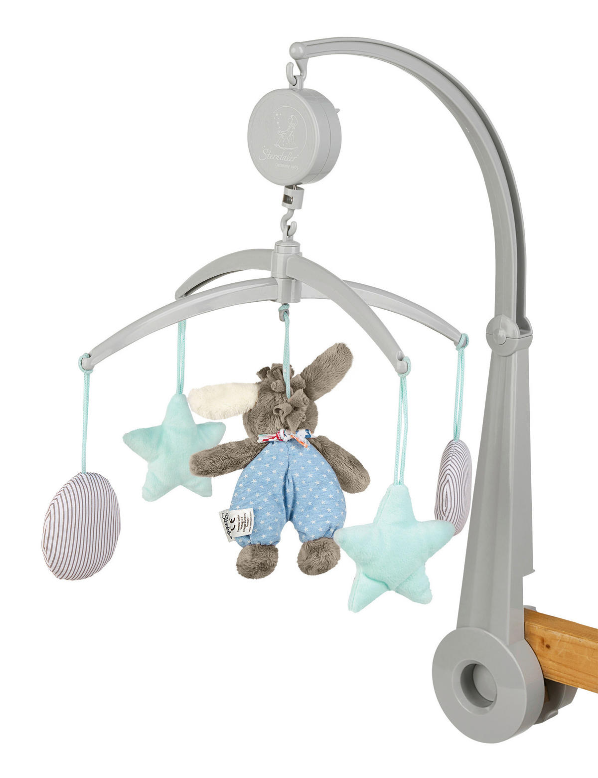 MOBILE Emmi  - Grau/Hellblau, Basics, Kunststoff/Textil (57/34/45cm) - Sterntaler