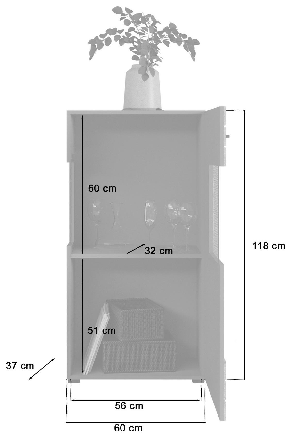 OMARA S KLASIČNIMI VRATI,  - Konvencionalno, kovina/steklo (117/60/37cm) - MID.YOU