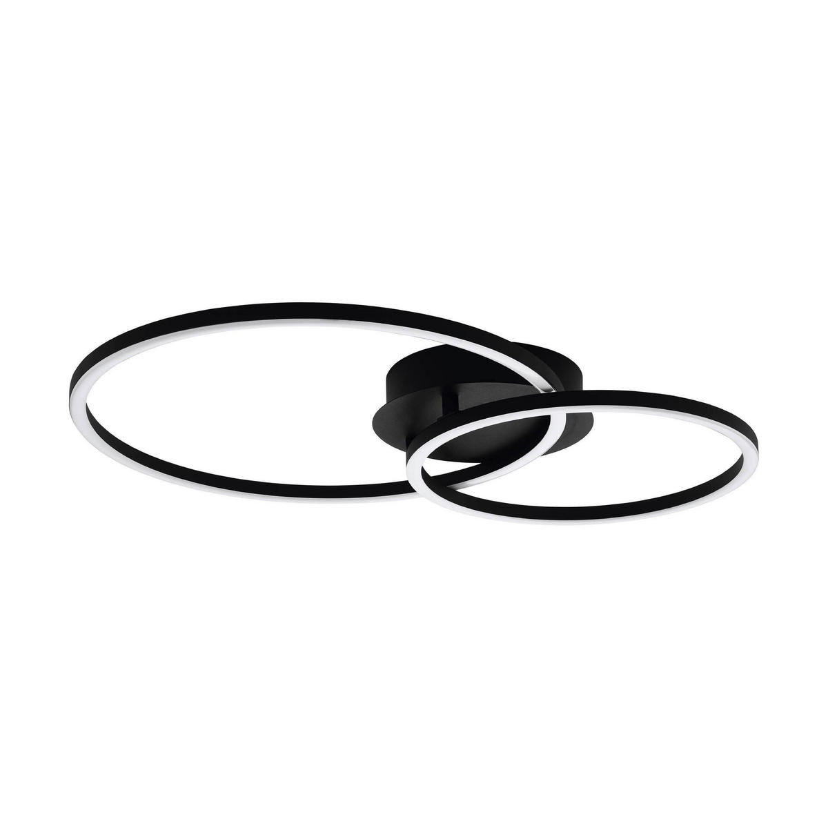 DECKENLEUCHTE 12 W    45/30/12 cm  - Weiss/Schwarz, Basics, Kunststoff/Metall (45/30/12cm) - Eglo