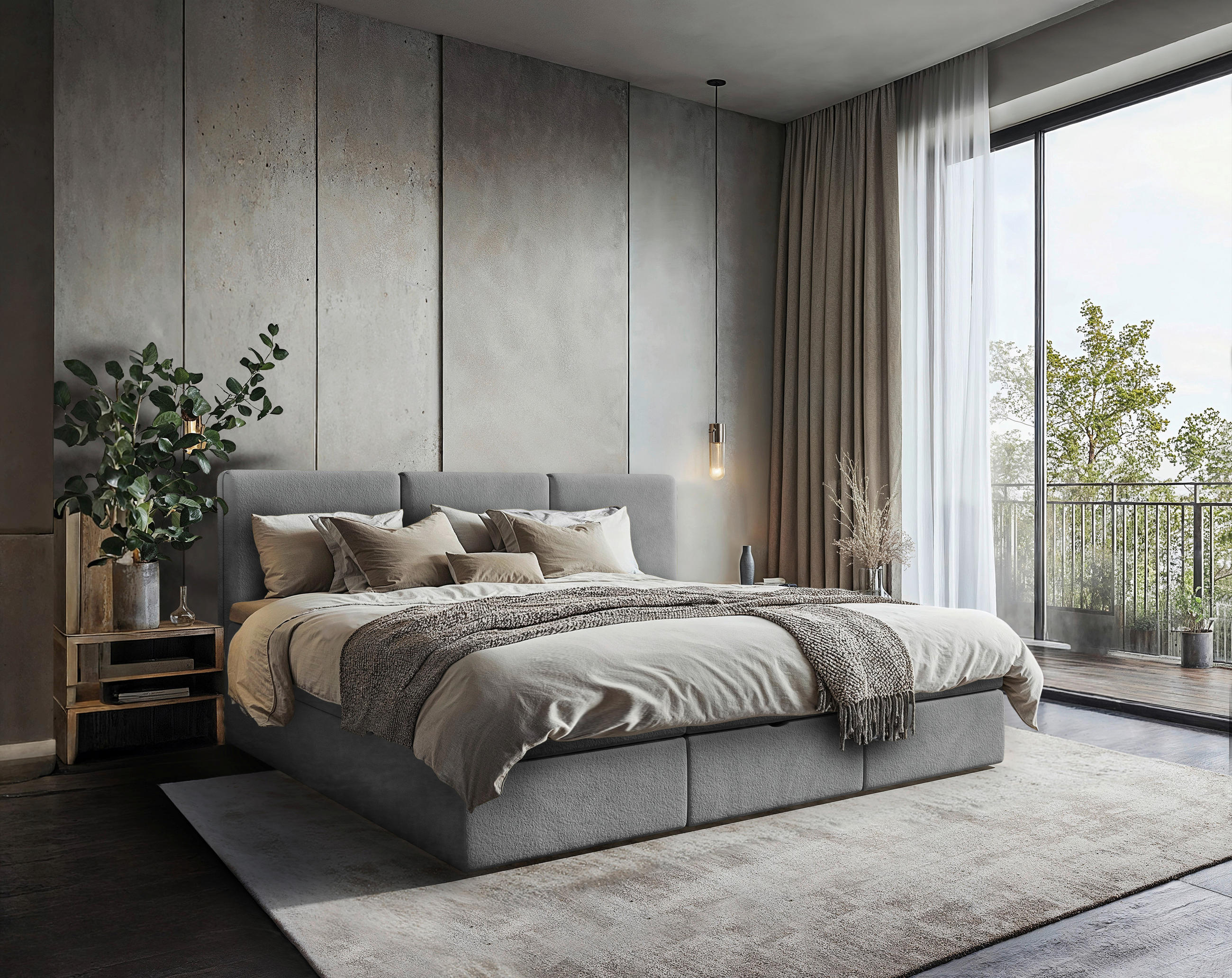 FAMILIENBETT - Dunkelgrau/Schwarz, MODERN, Holz/Holzwerkstoff (270/200cm) - MID.YOU