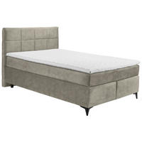 BOXSPRINGBETT 140/200 cm  in Hellgrau  - Hellgrau/Schwarz, Design, Holzwerkstoff/Kunststoff (140/200cm) - Xora