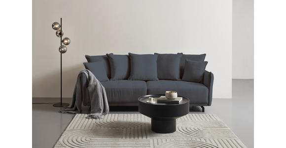 BIGSOFA in Cord Anthrazit  - Anthrazit/Schwarz, Design, Textil/Metall (226/91/103cm) - Carryhome
