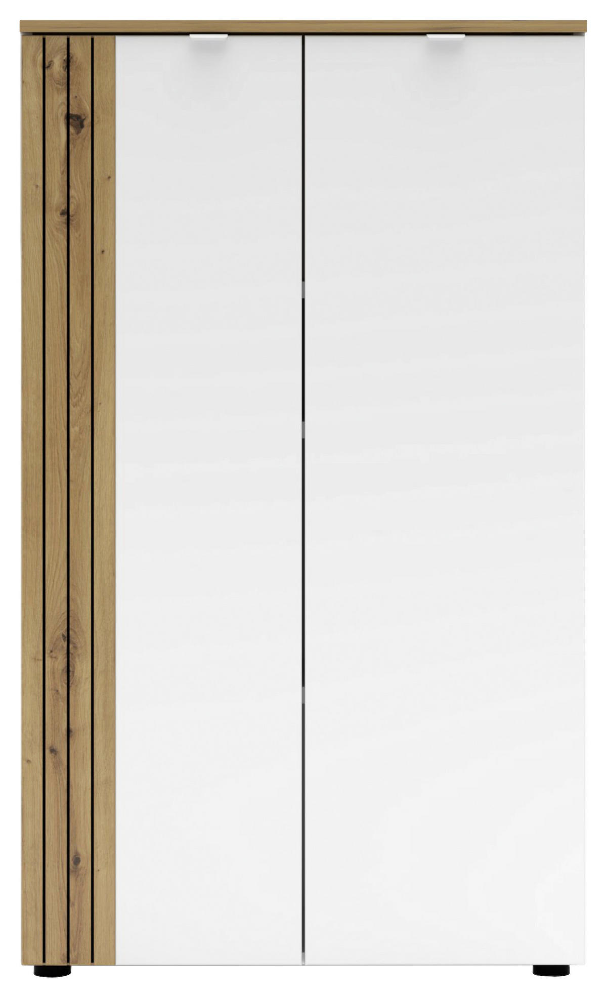 KOMMODE , 75/127/38 cm,  - Schwarz/Weiß, KONVENTIONELL, Holzwerkstoff/Metall (75/127/38cm) - Voleo