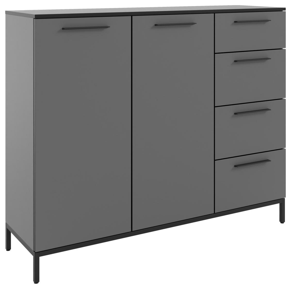 SIDEBOARD Soul  in 135/111/40 cm  - Dunkelgrau/Schwarz, MODERN, Holzwerkstoff/Metall (135/111/40cm)