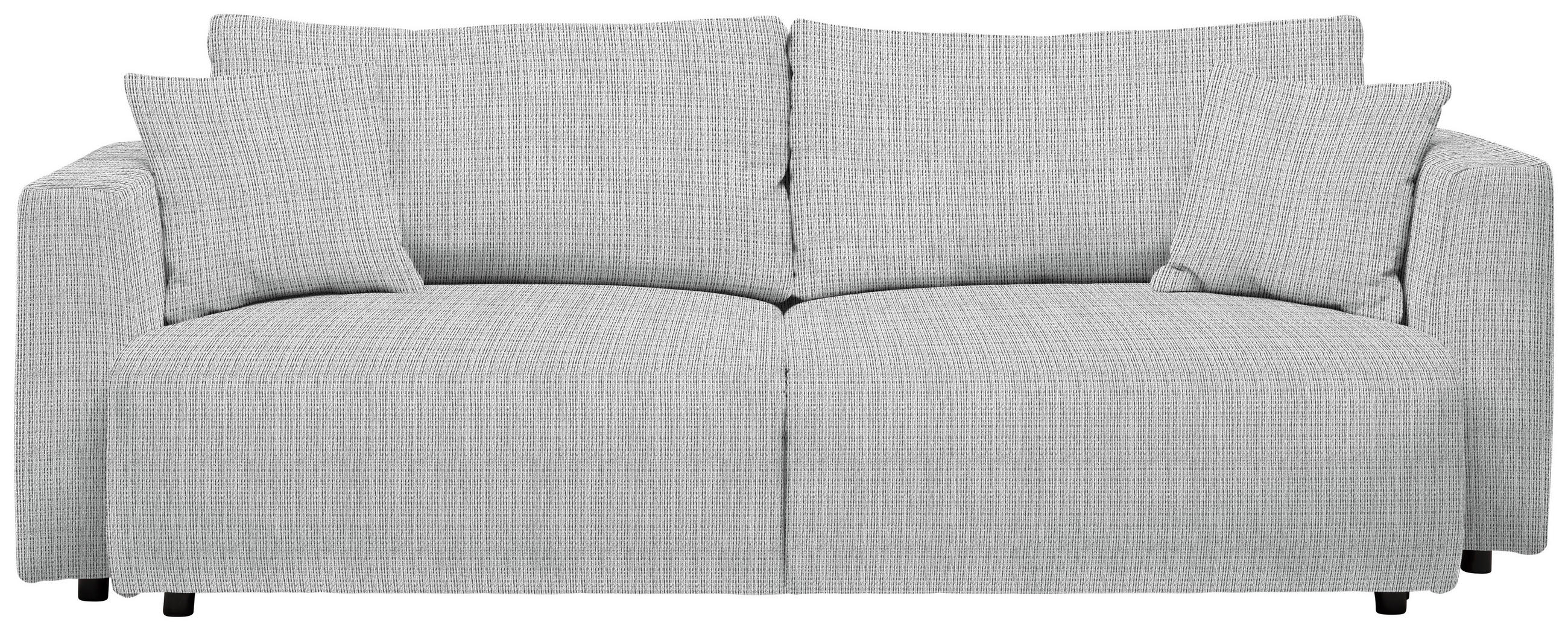 SCHLAFSOFA  mit Stoffauswahl, Schlafen auf Sitzhöhe, Rücken echt Cord Silberfarben  - Silberfarben/Schwarz, Design, Kunststoff/Textil (250/92/105cm) - Carryhome