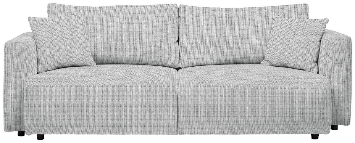 SCHLAFSOFA  mit Stoffauswahl, Schlafen auf Sitzhöhe, Rücken echt Cord Silberfarben  - Silberfarben/Schwarz, Design, Kunststoff/Textil (250/92/105cm) - Carryhome