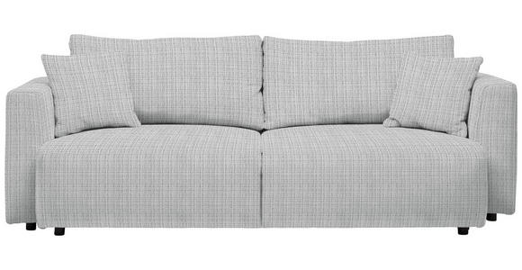 SCHLAFSOFA Cord Silberfarben Zierkissen, Rückenkissen, Bettkasten, Schlaffunktion, Rücken echt  - Silberfarben/Schwarz, Design, Kunststoff/Textil (250/92/105cm) - Carryhome