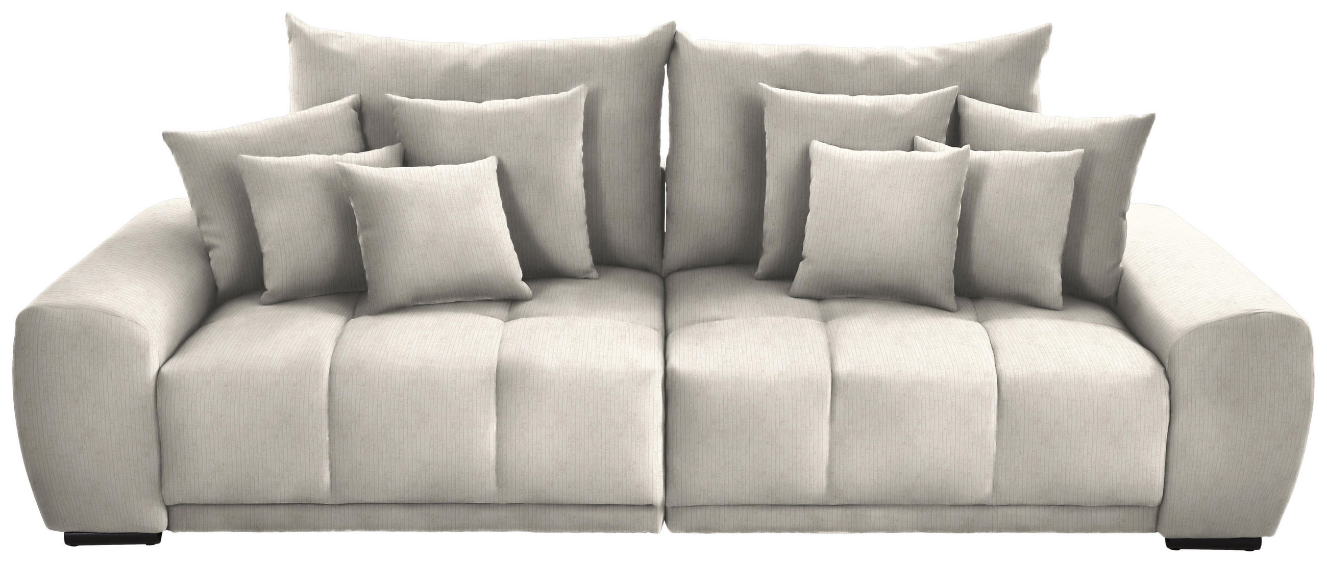 BIGSOFA Feincord Creme  - Creme/Schwarz, KONVENTIONELL, Holz/Textil (280/67/120cm) - Carryhome