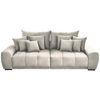 BIGSOFA in Feincord Creme  - Creme/Schwarz, Konventionell, Holz/Textil (280/67/120cm) - Carryhome