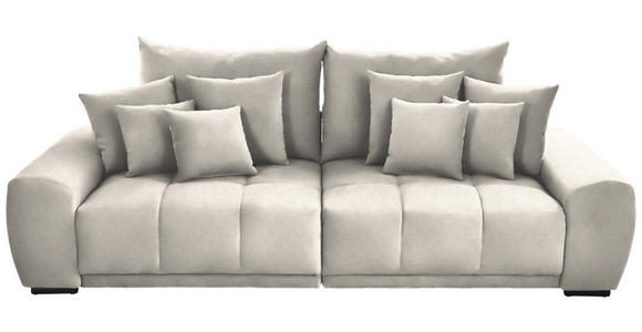 BIGSOFA in Feincord Creme  - Creme/Schwarz, KONVENTIONELL, Holz/Textil (280/67/120cm) - Carryhome