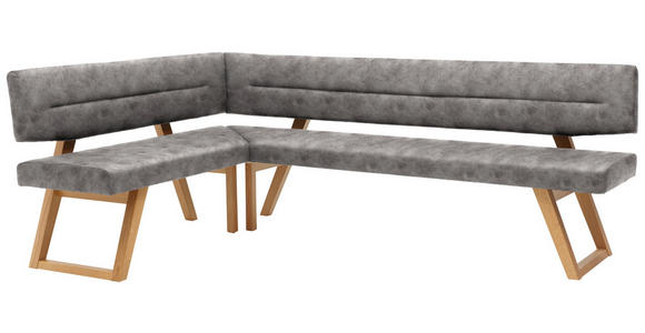 ECKBANK 155/205 cm in Grau - Eichefarben/Grau, KONVENTIONELL, Holz/Textil (155/205cm) - Dieter Knoll