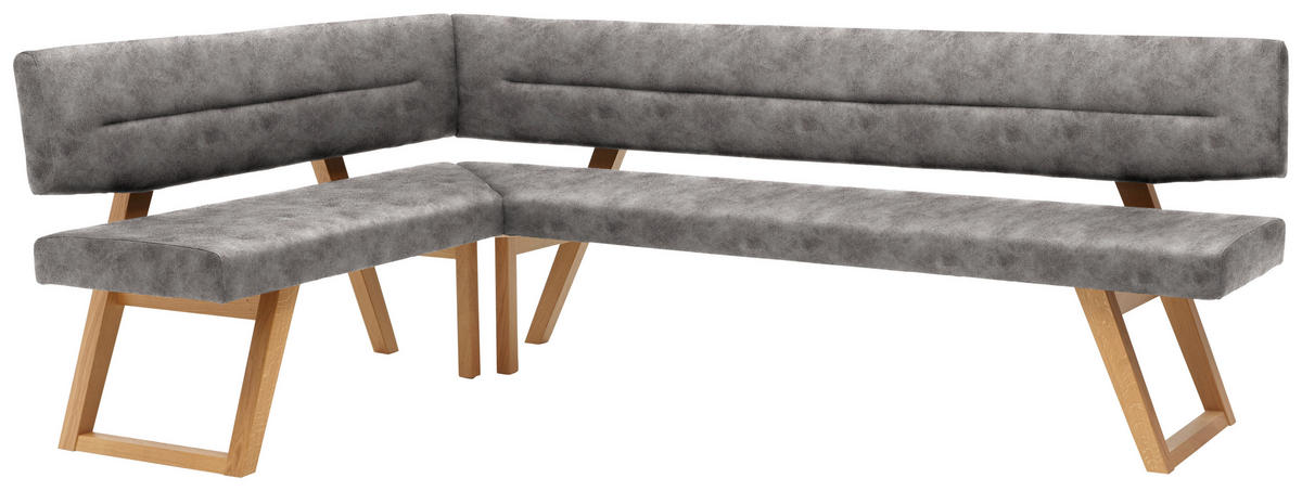 ECKBANK 155/195 cm  in Grau  - Eichefarben/Grau, KONVENTIONELL, Holz/Textil (155/195cm) - Dieter Knoll