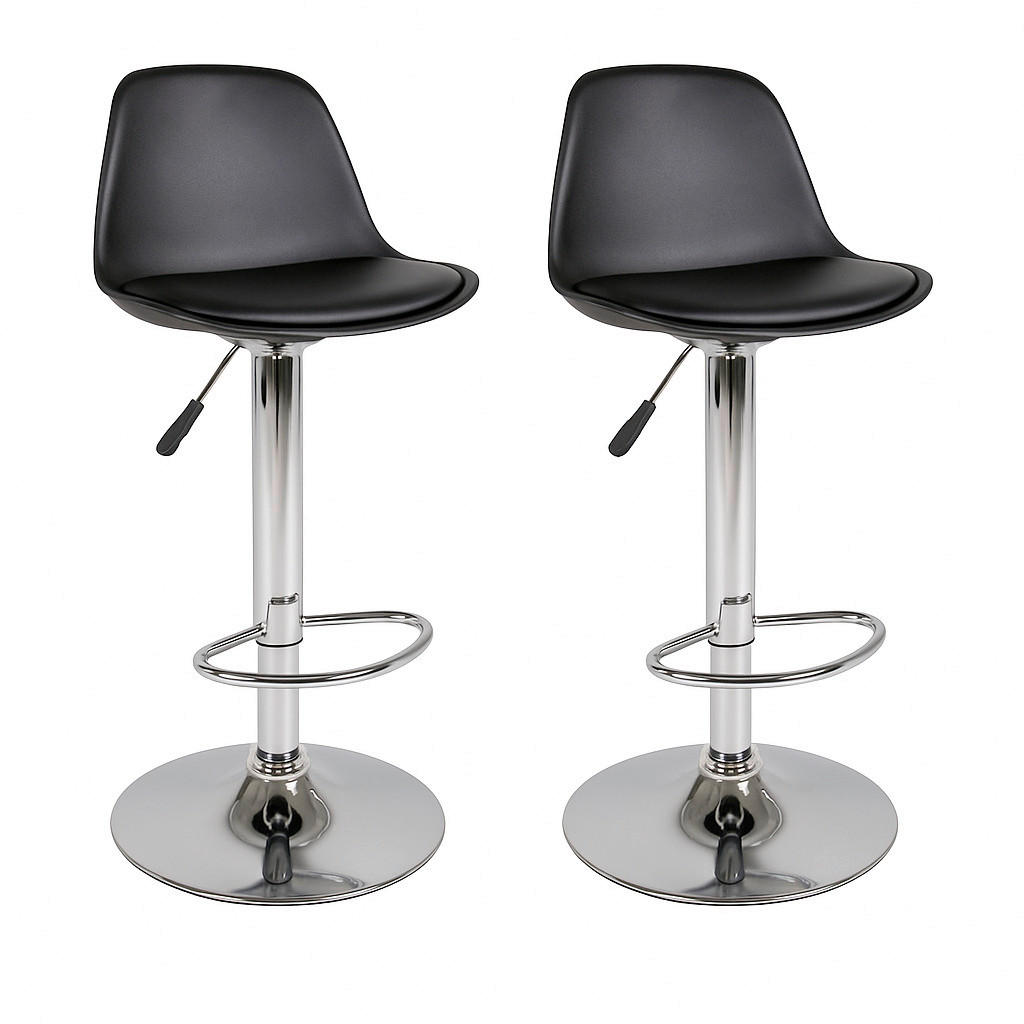 BARHOCKER-SET Lederlook Schwarz  - Schwarz, MODERN, Textil (39/82-104/41cm) - MID.YOU