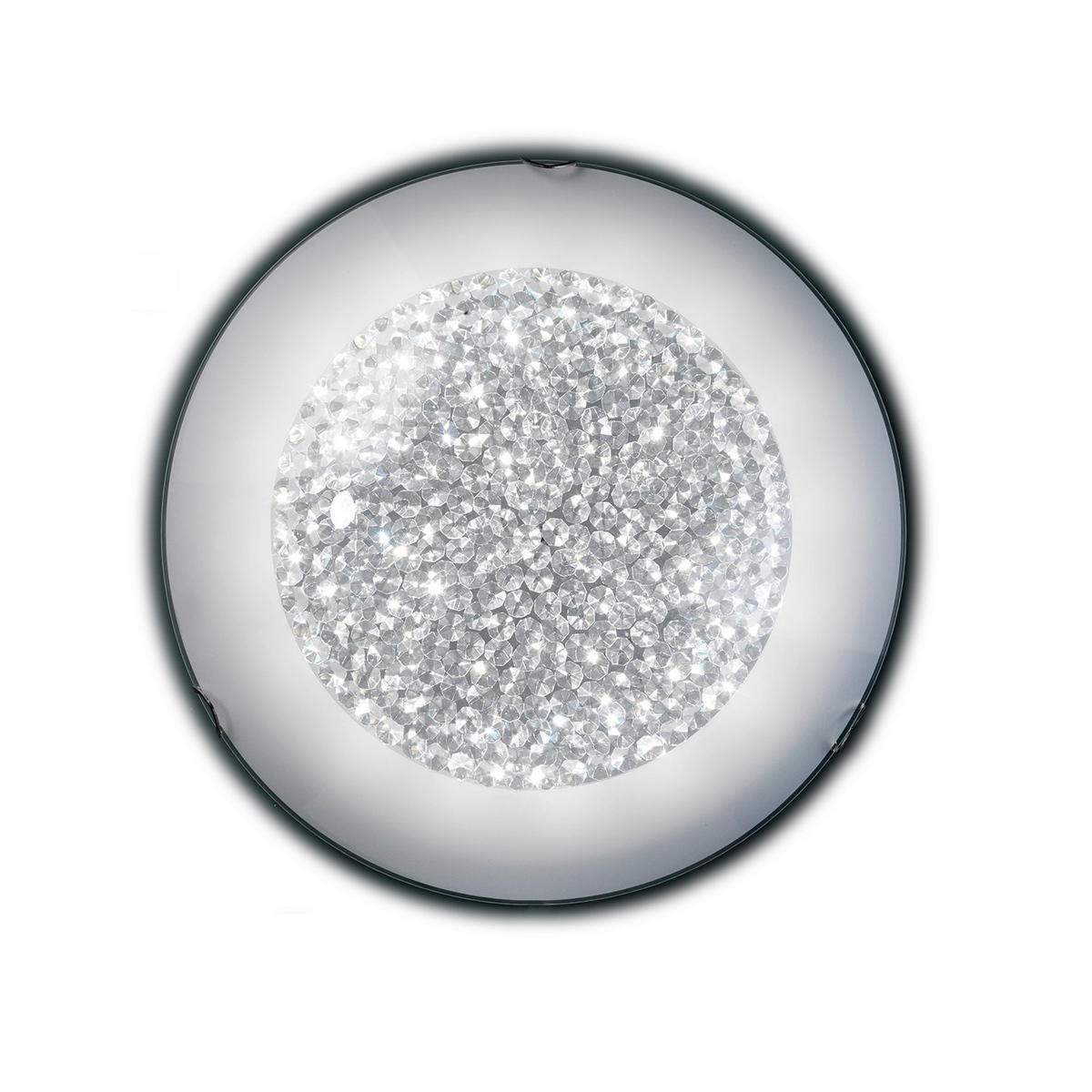 LED-DECKENLEUCHTE Brill 40/40/13 cm   - Klar/Chromfarben, Design, Glas/Metall (40/40/13cm)