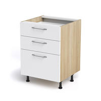 SPODNJA OMARICA S PREDALI - barve jesena/bela, Basics (60/87/56cm) - Stylife