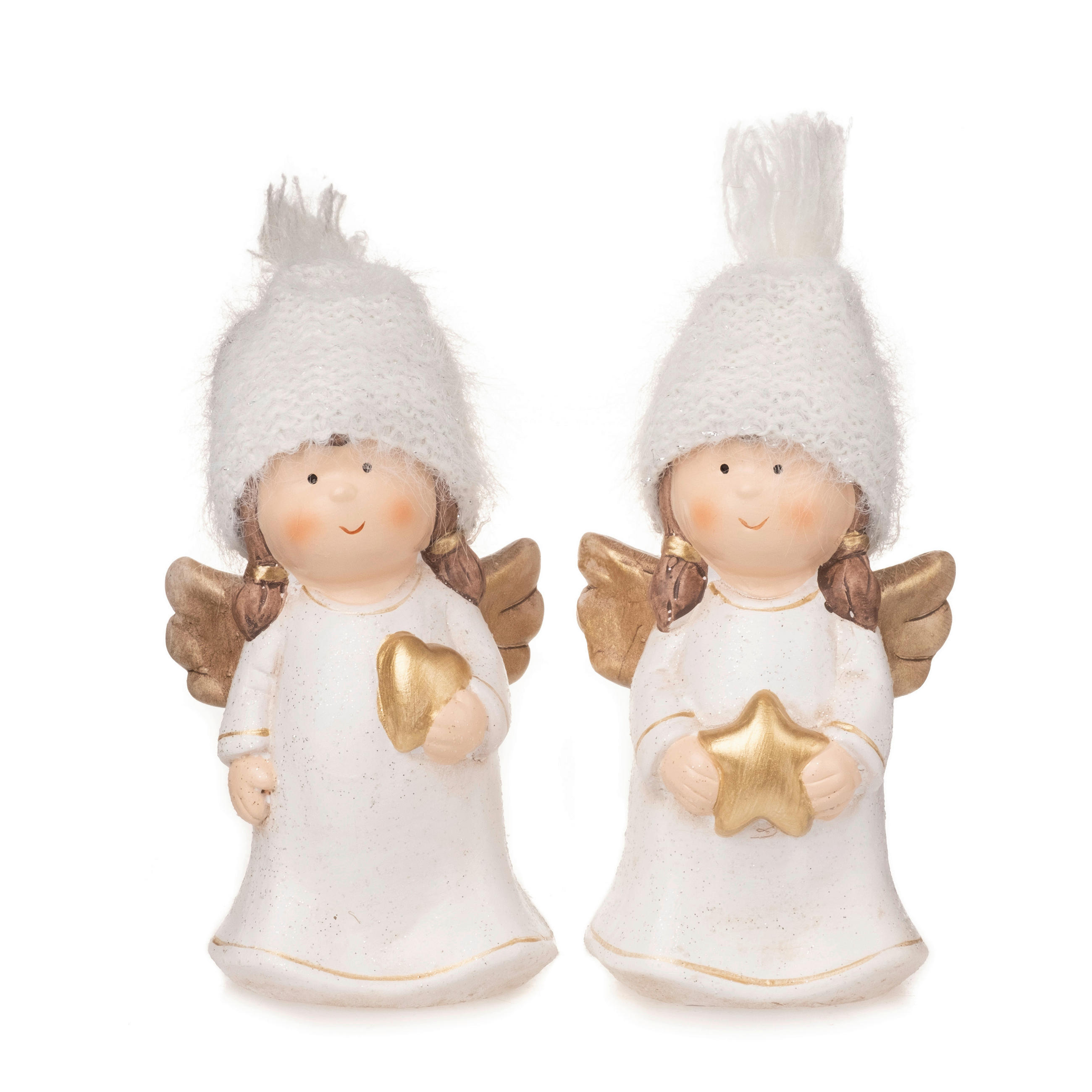 DEKOENGEL - Goldfarben/Weiß, LIFESTYLE, Keramik (8/6,5/14cm) - X-Mas