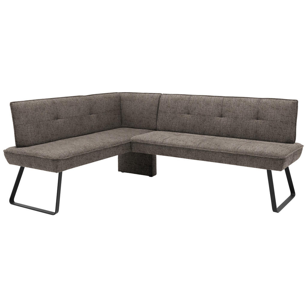 Thumbnail - Dieter Knoll Eckbank, Schwarz, Hellbraun, Metall, Textil, 3-Sitzer, L-Form, 192x134 cm, Goldenes M, Emas, Dgm, Fußauswah...
